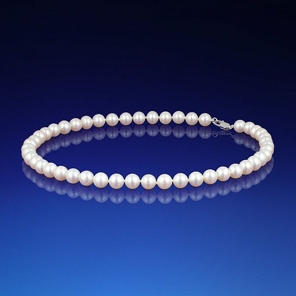 Klasický biely perlový náhrdelník AA-8
