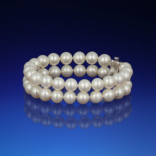 Dvojradový perlový náramok AAA-7