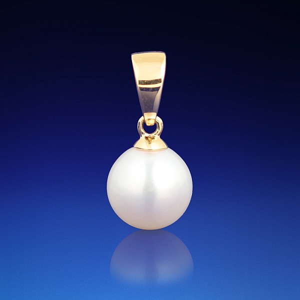 Zlatý prívesok Rita s bielou perlou