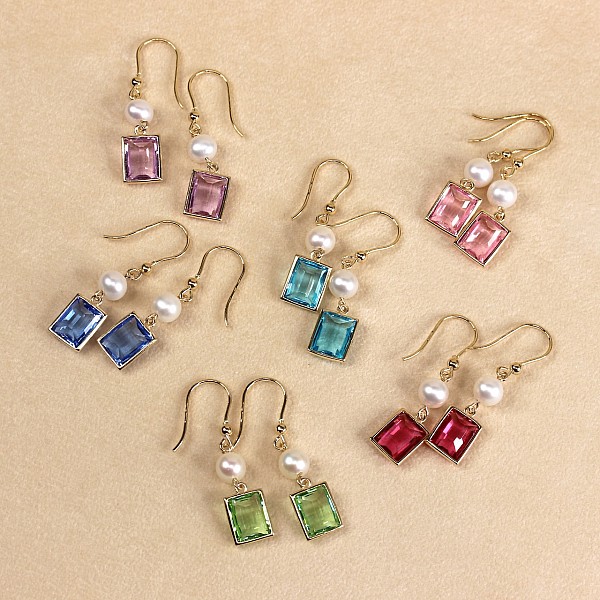 Pozlátené perlové náušnice Gaia