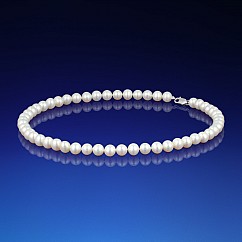 Klasický biely perlový náhrdelník AA-7