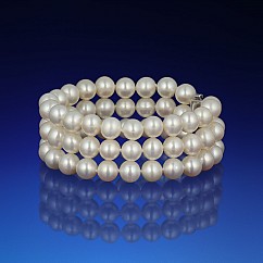 Trojradový perlový náramok AA-7