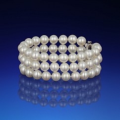 Trojradový perlový náramok AAA-7