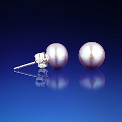 Klasické strieborné náušnice s perlou lila