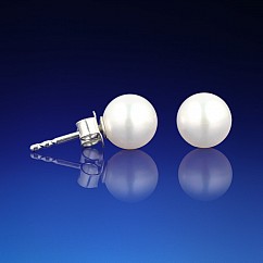 Klasické zlaté perlové náušnice Akoya 7-7,5mm