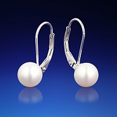 Strieborné perlové náušnice Clara biele