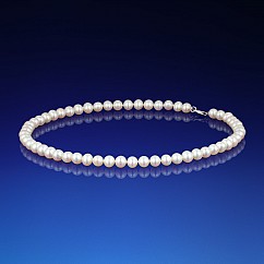 Klasický biely perlový náhrdelník AA-6